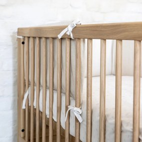 Lettino di colore naturale in rovere massiccio con altezza regolabile 60x120 cm Forrest – Vipack