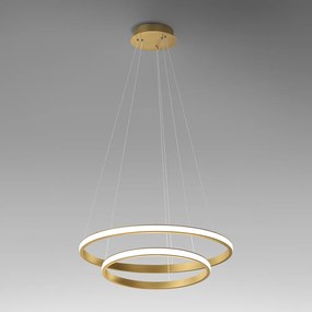 Sospensione Moderna Iole Alluminio Oro Spazzolato E Silicone Led 2 Luci 42W