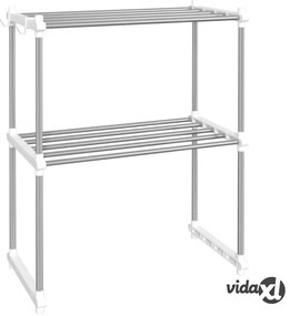 vidaXL Ripiano per Microonde Bianco 51x27x63 cm in Alluminio
