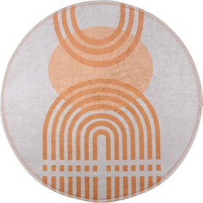 Tappeto rotondo giallo/grigio ø 80 cm - Vitaus