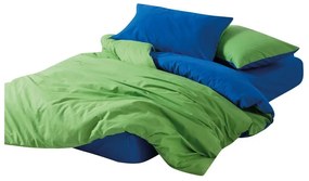 Set copripiumino e federa verde/blu in cotone renforcé per letto matrimoniale/per letto esteso con lenzuolo incluso/4 pezzi 200x220 cm Sage – Mijolnir