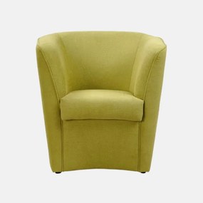 Poltrona moderna Verde in tessuto antimacchia imbottita