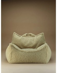 Pouf a sacco per bambini verde con rivestimento in bouclé Chair – Wigiwama