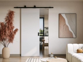 Porta scorrevole con sistema esterno muro H205 x L83 cm MDF + PVC Bianco  - VARIN II