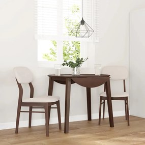 Sedie Da Pranzo Con Cuscini 2pz Marrone Legno Massello Di Hevea /