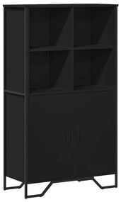 Credenza nera 79,5x35,5x137,5 cm in truciolato