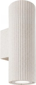 Applique Cilindrica in Cemento Chiaro Rigato GU10 IP65 - NOVILUMIO