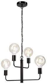 Lampadario a catena ORLANDO 4xE27/60W/230V nero