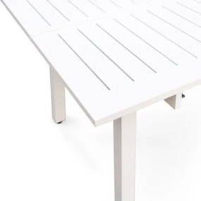 Tavolo In Alluminio Quadrato Da Esterno 145x100-145 Cm Bianco