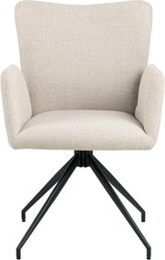 Set di sedie da pranzo beige in imbottito con braccioli 2 pz Laura – Actona