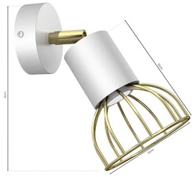 Faretto da muro DANTE 1xGU10/25W/230V bianco/oro