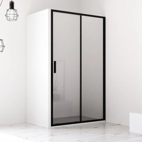 Parete nicchia porta doccia 120 cm scorrevole profilo nero Dark