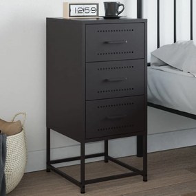 Comodino Nero 36x39x78 Cm İn Acciaio /