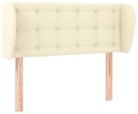 Testiera ad orecchio crema 103x23x78/88 cm in similpelle
