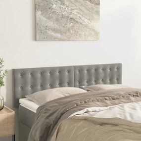Testiere 2 Pz Grigio Chiaro 72x5x78/88 Cm İn Velluto /