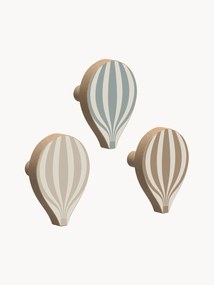 Set di 3 ganci da parete in legno di faggio fatti a mano Ballon