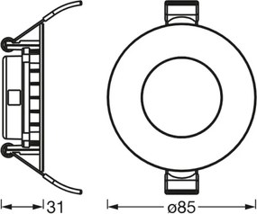 Osram - Faretto da incasso SLIM LED/4,5W/230V 6500K