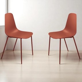 Sedia in polipropilene Ruggine con gambe in metallo LUANA 2 sedie