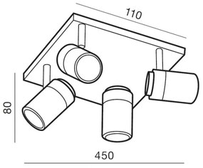 Azzardo AZ2557 - Luce Spot da bagno NOEMIE 4xGU10/35W/230V IP44
