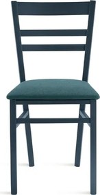 Sedia imbottita in tessuto Blu e sruttura in legno HOLLY 2 sedie