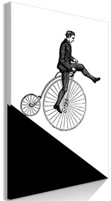 Quadro Cyclist (1 Part) Vertical  Colore bianco e nero, Dimensioni e Misure 80x120