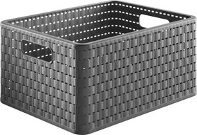 Cestino in plastica riciclata grigio scuro Country - Rotho