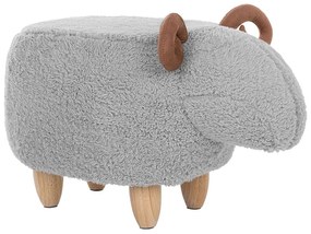 Pouf in tessuto grigio LAMB Beliani