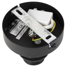 Plafoniera con paralume in cotone nero con oro 32 cm - Combi Black