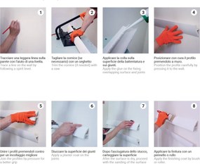 Cornice Pitturabile Flessibile per Pareti Curve per Strisce LED - 2m Variante Lunghezza 2 Metri