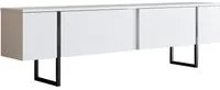 Mobile TV bianco e nero 180x30x50 cm Luxe
