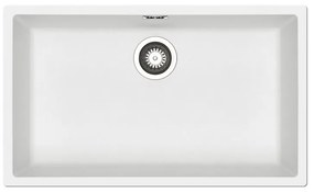 Lavello sottotop 1 vasca PYRAMIS Mistral fibra di vetro L 40 x L 70 cm bianco