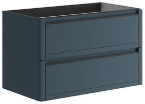 Mobile da bagno sotto lavabo TRATTO blu opaco L 79.5 x H 50 x P 45.5 cm 2 cassetti, lavabo non incluso