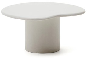 Kave Home - Tavolino da salotto Macarella in cemento bianco 83 x 77 cm