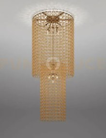 Giogali lampadadario a soffitto ca2 cristallo ambra e bronzo opaco ...