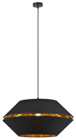 Sospensione Contemporanea 1 Luce Bellerofonte In Metallo Nero E Oro