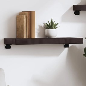 Ripiano Muro Marrone Scuro 60x20x6 Cm Massello Rovere Trattato /