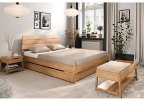 Letto matrimoniale in legno di quercia di colore naturale 160x200 cm Twig - The Beds