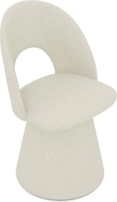 Sedia da pranzo color crema in imbottito Kalo – Makamii