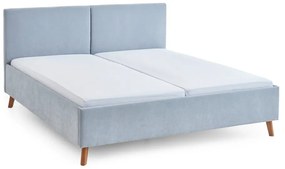 Letto matrimoniale imbottito azzurro con rete inclusa 180x200 cm Piano – Meise Möbel