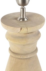 Lampada da tavolo rustica senza paralume legno naturale - Catnip