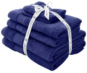 Set di asciugamani per viso e corpo tipo terry blu scuro in cotone 6 pz Anti-Bacterial – Catherine Lansfield