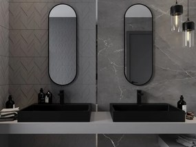 Mexen Loft specchio da bagno ovale 100 x 35 cm, cornice nera - 9851-100-035-000-70