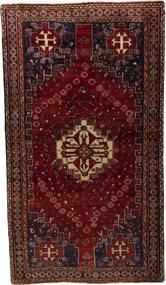 Shiraz Tappeto 110x200 Rosso (Iran) Annodato A Mano