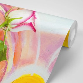 Carta da parati autoadesiva – Rosa arcobaleno