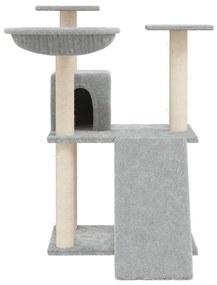 Albero per gatti con tiragraffi in sisal grigio chiaro 83 cm