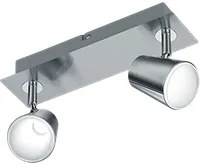 Faretti Led Parete Soffitto 2 Spots Diffusore Conico Acciaio Narcos GD Trio