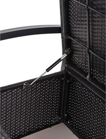 Panchina da giardino in rattan nero Ferrara - Garden Pleasure