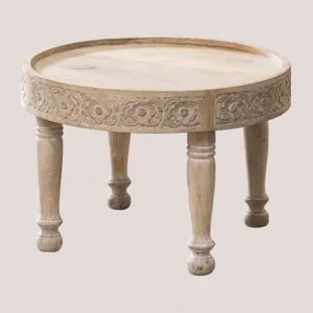 Tavolino rotondo in legno di mango Jaryel Style NATURAL - Sklum