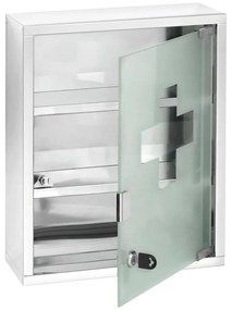WENKO 22924100 - Armadietto per medicinali 30x40 cm acciaio inox/argento