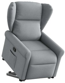 Poltrona Alzapersona Reclinabile Grigio Chiaro İn Tessuto /